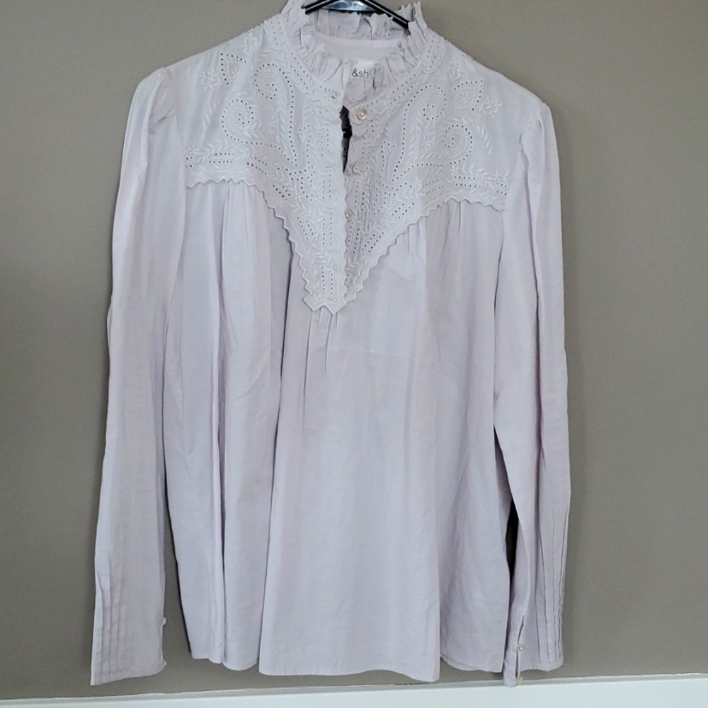 Ba&sh light purple blouse.